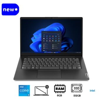 Lenovo V14 G4 Core i5-12500H, 8GB Ram, 512GB SSD, Windows 11 Home, 14-inch FHD, Business Black, Free Bag (83FR000GUE)
