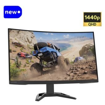 Lenovo G32QC-30 31.5-inch QHD Curved Gaming Monitor, 2560x1440, 1500R Curvature, 170Hz Refresh Rate, Raven Black Color, Tilt/Height Adjustable Stand (66F2GAC1AE)
